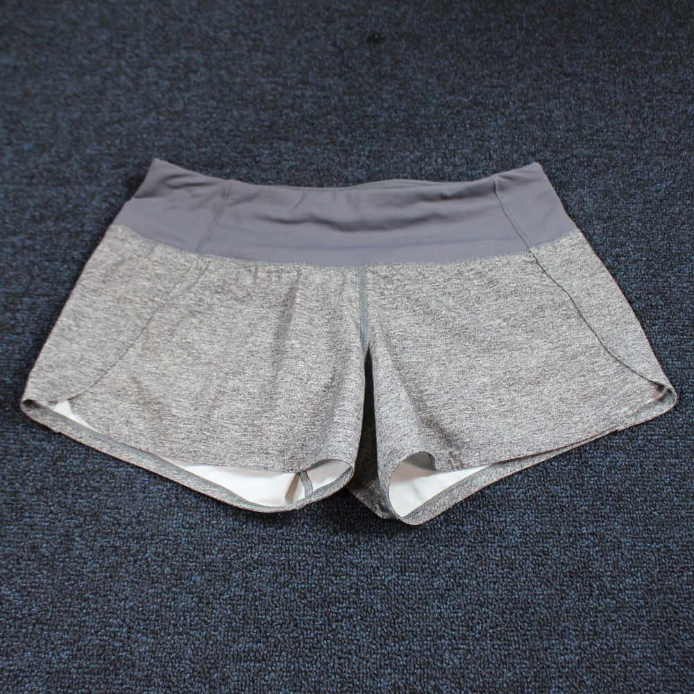 Lululemon Shorts Womens 4 Run Times II Heathered Grey Running Active Leisure Gym